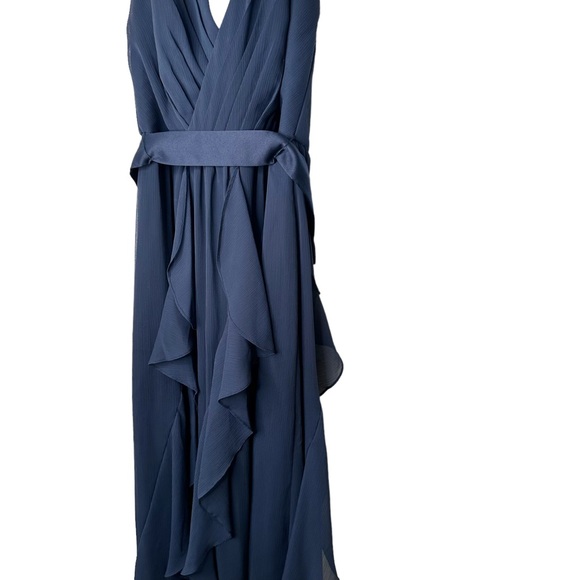 Vera Wang Ruffle Chiffon Formal Evening Gown Dress Size 4 - Picture 7 of 13